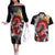 Red Dragon Couples Matching Off The Shoulder Long Sleeve Dress and Hawaiian Shirt Japan Art Style