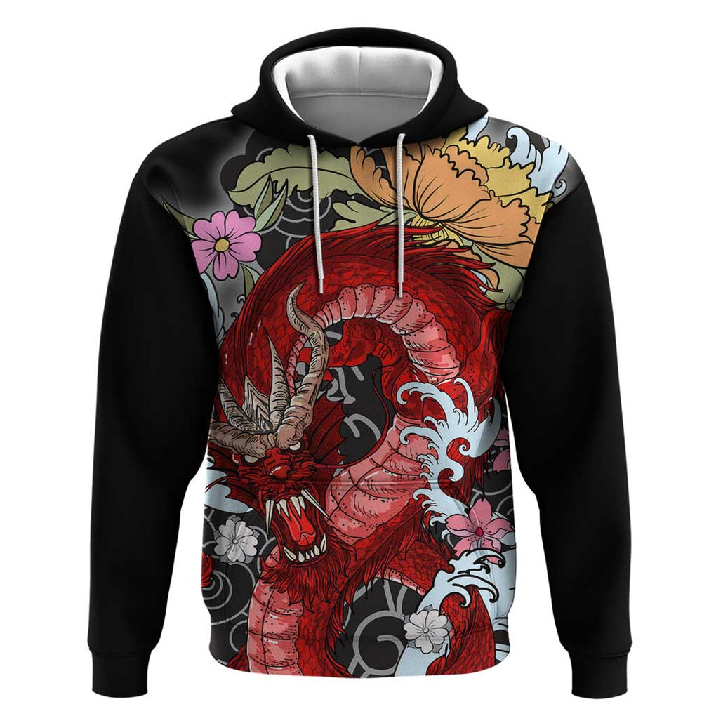 Red Dragon Hoodie Japan Art Style