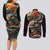 Samurai Yakuza Couples Matching Long Sleeve Bodycon Dress and Long Sleeve Button Shirt Japan Art Style