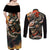 Samurai Yakuza Couples Matching Off Shoulder Maxi Dress and Long Sleeve Button Shirt Japan Art Style