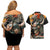 Samurai Yakuza Couples Matching Off Shoulder Short Dress and Hawaiian Shirt Japan Art Style