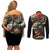 Samurai Yakuza Couples Matching Off Shoulder Short Dress and Long Sleeve Button Shirt Japan Art Style