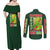 Flygon - Poke Couples Matching Off Shoulder Maxi Dress and Long Sleeve Button Shirt Anime Style