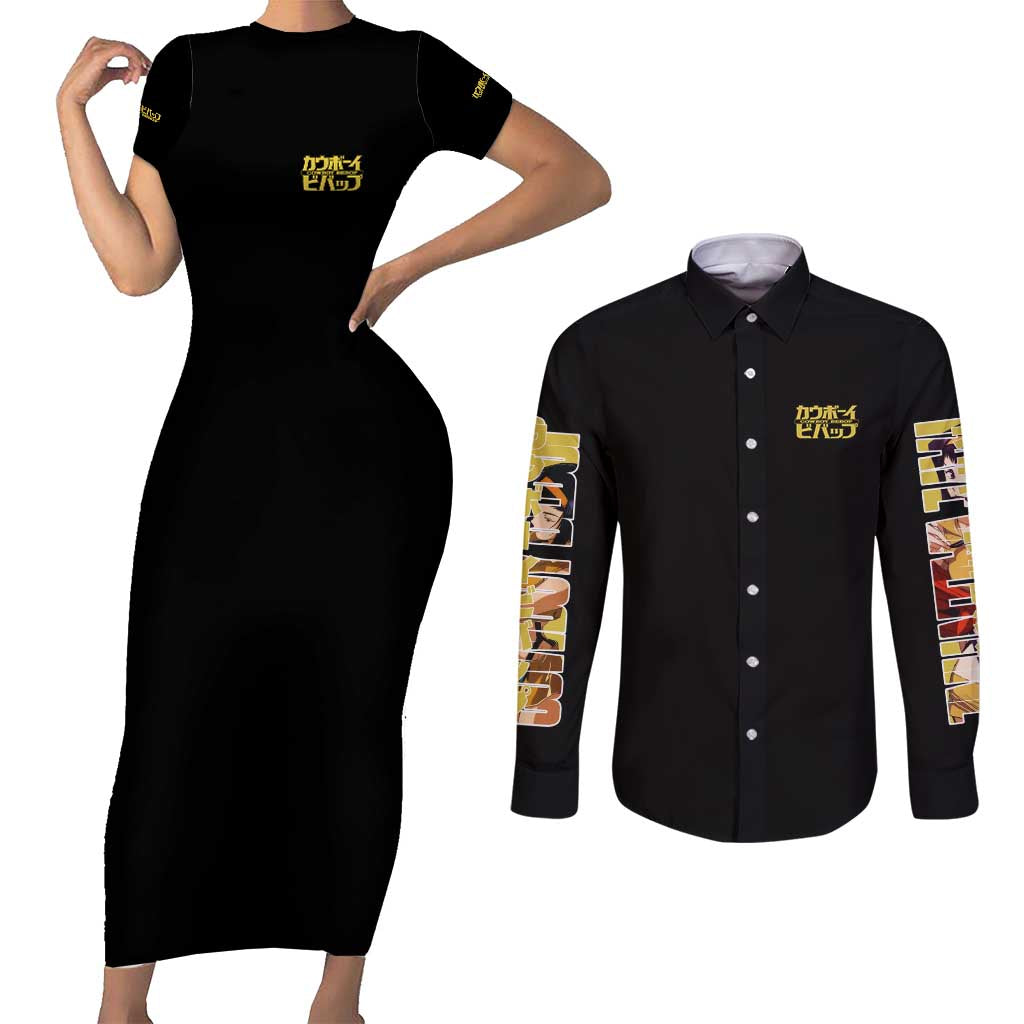 Faye Valentine Cowboy Bebop Couples Matching Short Sleeve Bodycon Dress and Long Sleeve Button Shirt Japan Anime Style TS04