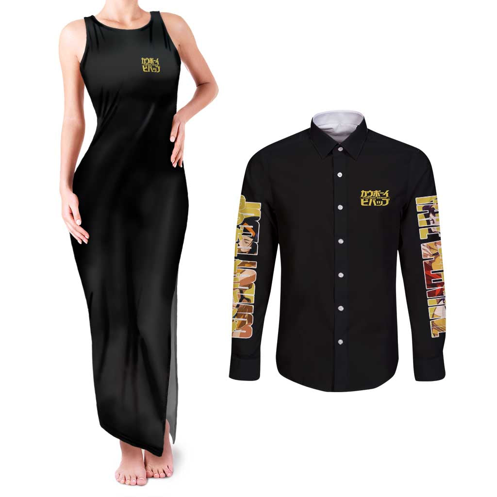 Faye Valentine Cowboy Bebop Couples Matching Tank Maxi Dress and Long Sleeve Button Shirt Japan Anime Style TS04