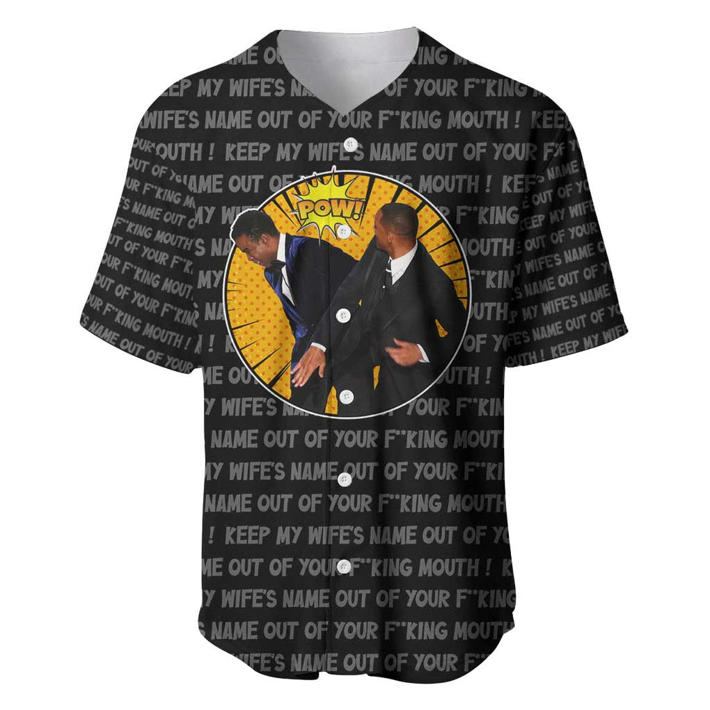 Will Smith Slaps Chris Rock Meme Baseball Jersey Funny Meme Art Style