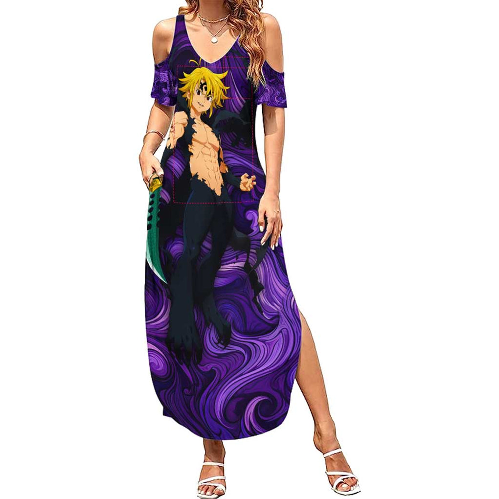 Trippy Meliodas Assault Mode Seven Deadly Sins Summer Maxi Dress Trippy Style