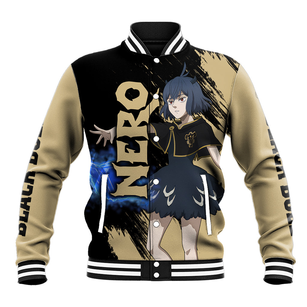 Black Bull Nero Baseball Jacket Black Clover Anime