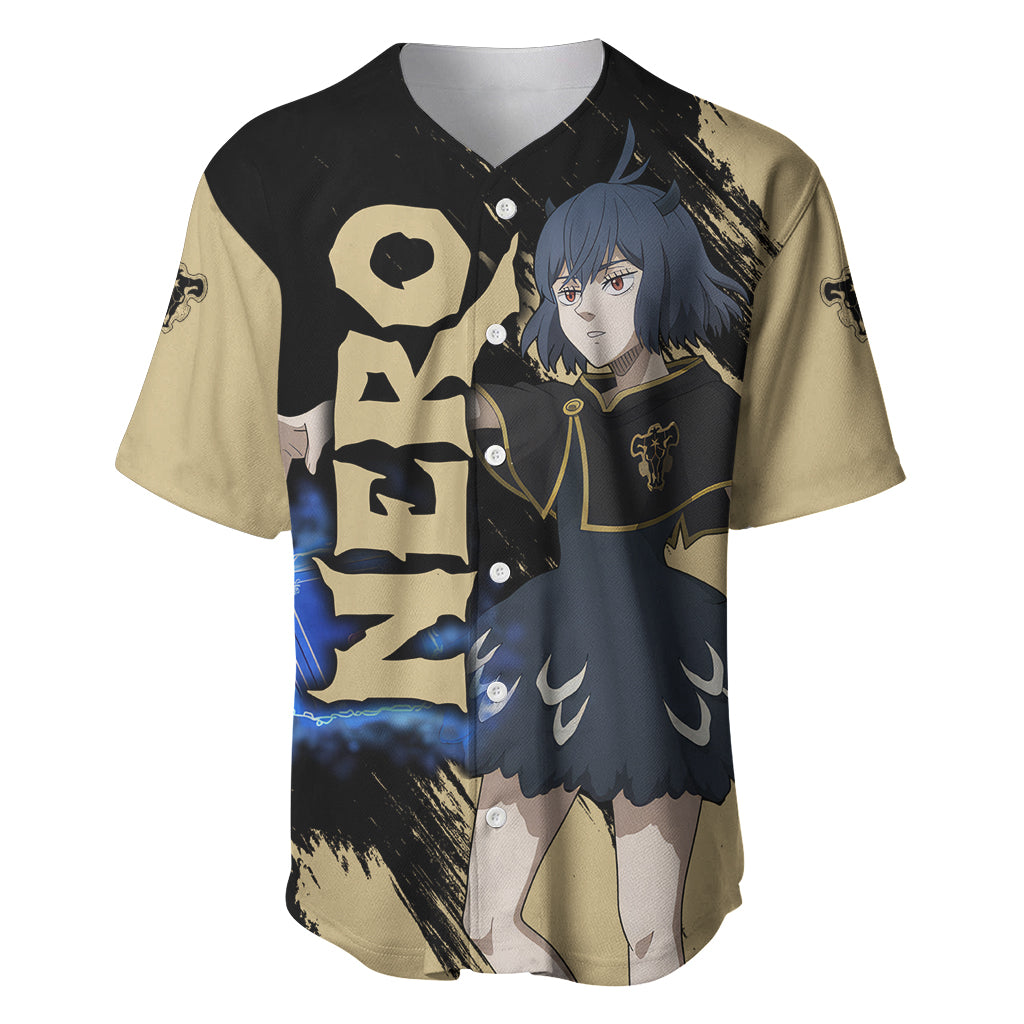 Black Bull Nero Baseball Jersey Black Clover Anime