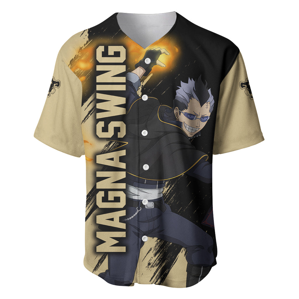 Black Bull Magna Swing Baseball Jersey Black Clover Anime