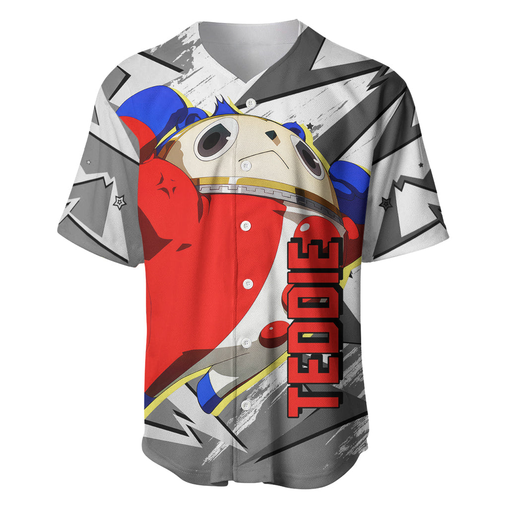 Teddie Persona Baseball Jersey Anime Mix Polygon Cyber Style