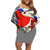 Teddie Persona Off Shoulder Short Dress Anime Mix Polygon Cyber Style