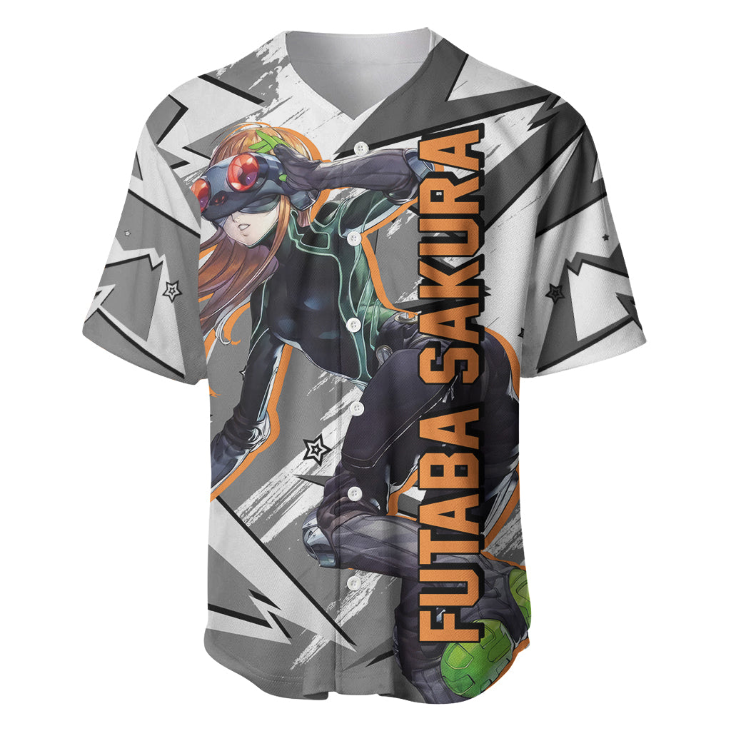 Futaba Sakura Persona Baseball Jersey Anime Mix Polygon Cyber Style