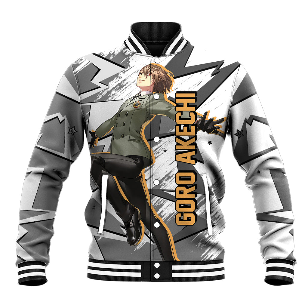 Goro Akechi Persona Baseball Jacket Anime Mix Polygon Cyber Style