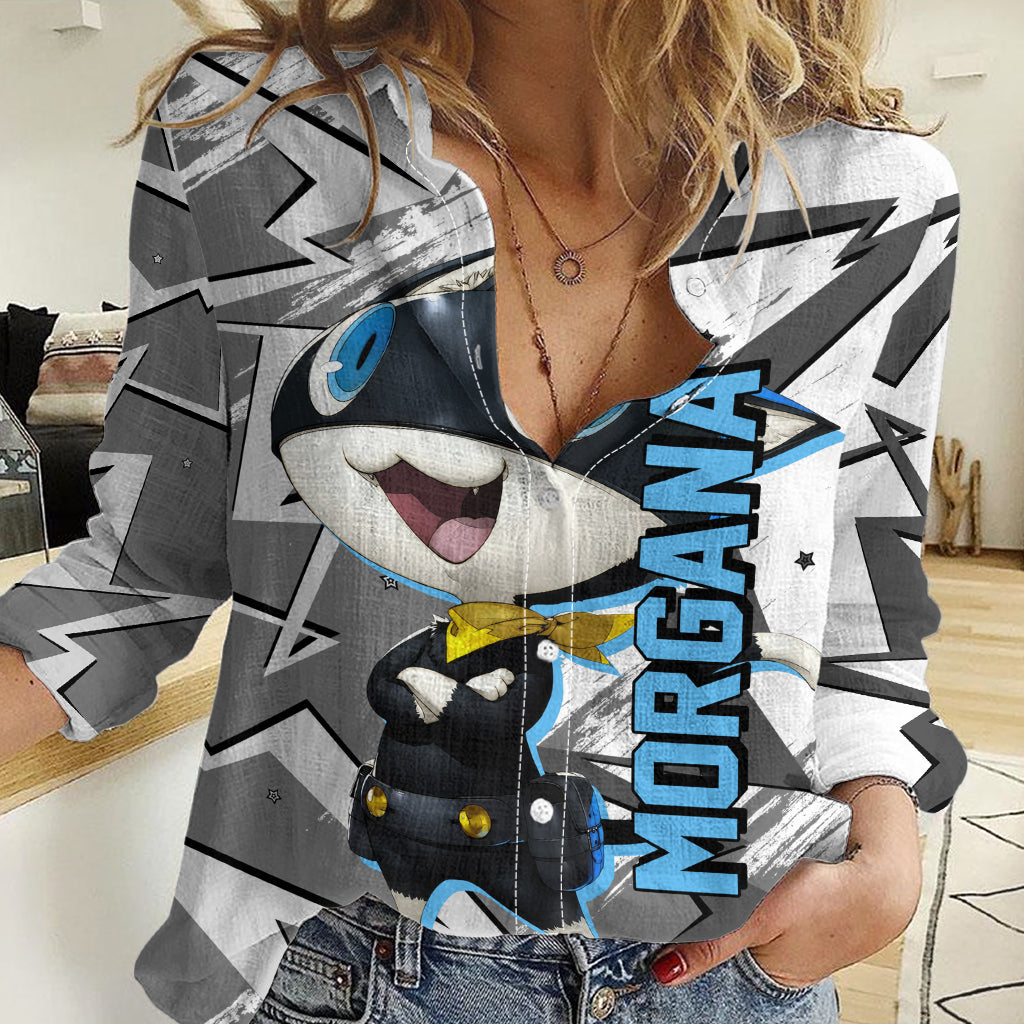 Morgana Persona Women Casual Shirt Anime Mix Polygon Cyber Style