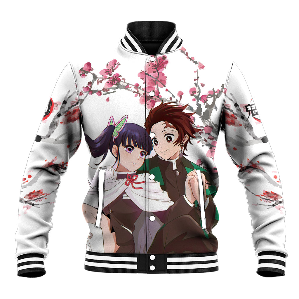 Tanjiro and Kanao Baseball Jacket Demon Slayer Anime Style