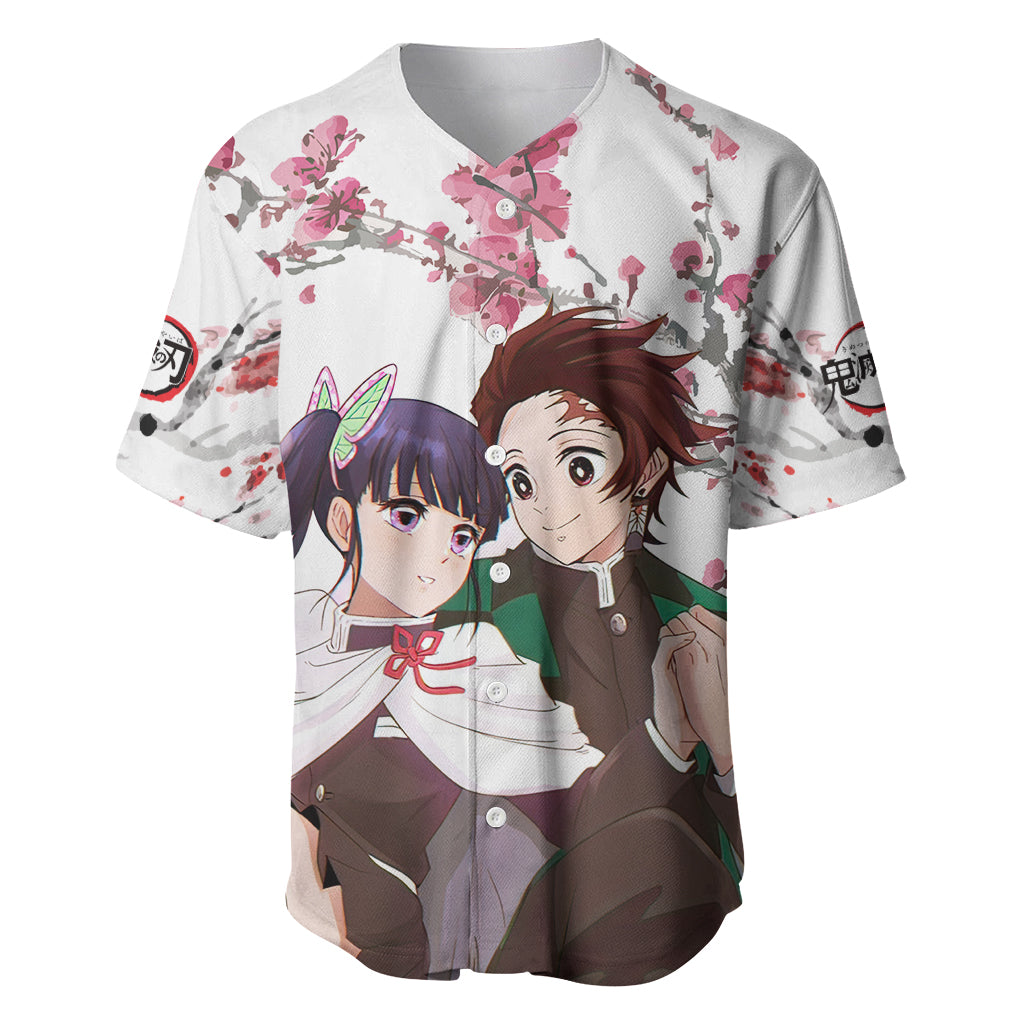 Tanjiro and Kanao Baseball Jersey Demon Slayer Anime Style