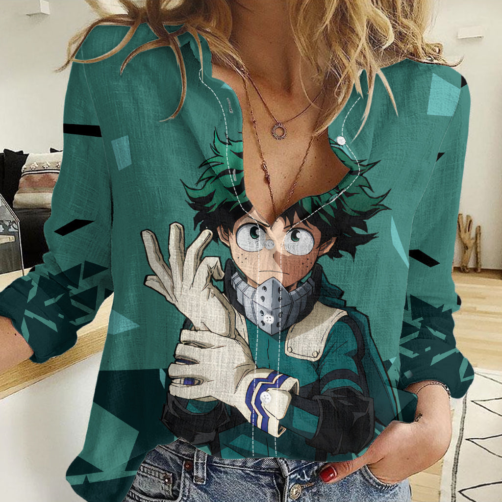 Izuku Midoriya - My Hero Academia Women Casual Shirt Anime Style