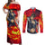 Fist of the North Couples Matching Off Shoulder Maxi Dress and Long Sleeve Button Shirt Anime Style