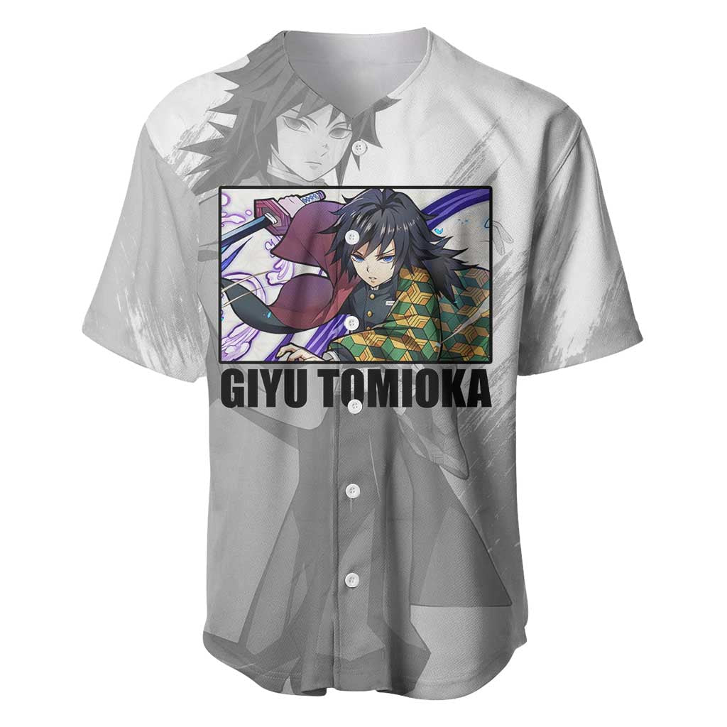 Giyu Tomioka - Demon Slayer Baseball Jersey Anime Style