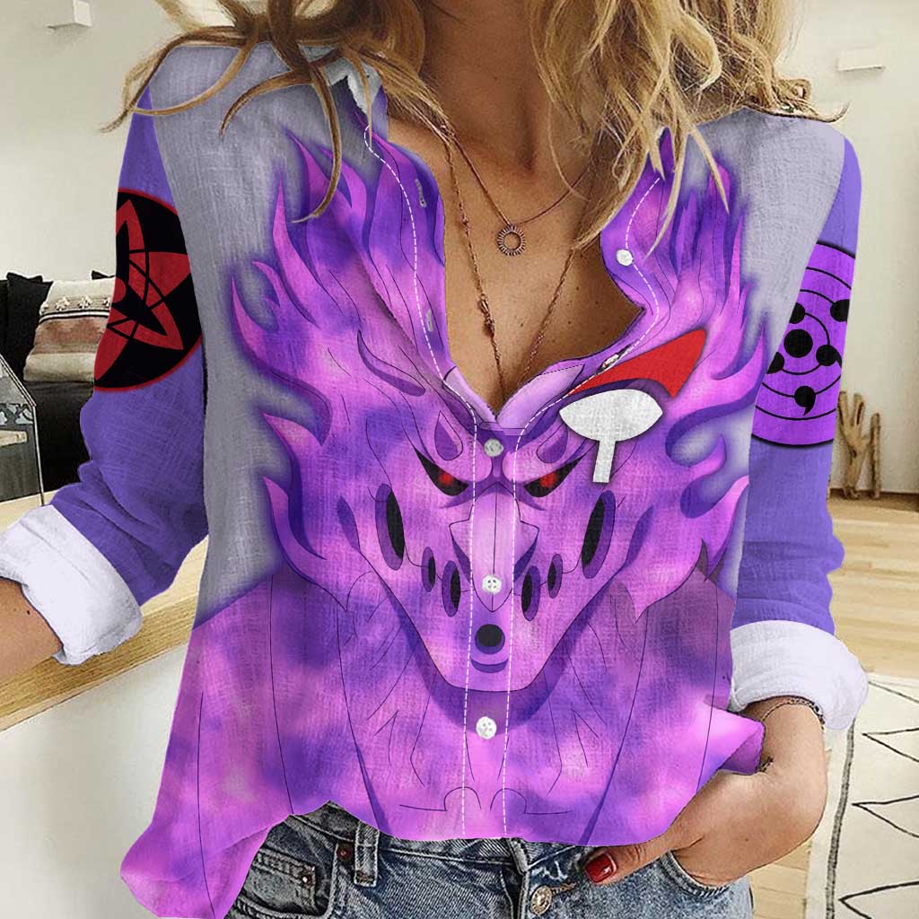 Uchiha Sasuke Naruto Shippuden Women Casual Shirt Anime Style