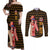 Portgas D. Ace - Fire Fist - One Piece Couples Matching Off Shoulder Maxi Dress and Long Sleeve Button Shirt Anime Style