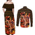 Portgas D. Ace - Fire Fist - One Piece Couples Matching Off Shoulder Maxi Dress and Long Sleeve Button Shirt Anime Style