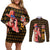 Portgas D. Ace - Fire Fist - One Piece Couples Matching Off Shoulder Short Dress and Long Sleeve Button Shirt Anime Style