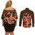 Portgas D. Ace - Fire Fist - One Piece Couples Matching Off Shoulder Short Dress and Long Sleeve Button Shirt Anime Style