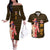 Portgas D. Ace - Fire Fist - One Piece Couples Matching Off The Shoulder Long Sleeve Dress and Hawaiian Shirt Anime Style