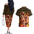 Portgas D. Ace - Fire Fist - One Piece Couples Matching Off The Shoulder Long Sleeve Dress and Hawaiian Shirt Anime Style