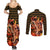 Portgas D. Ace - Fire Fist - One Piece Couples Matching Summer Maxi Dress and Long Sleeve Button Shirt Anime Style