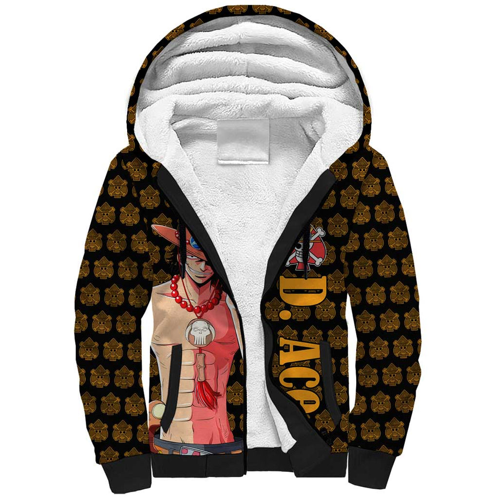 Portgas D. Ace - Fire Fist - One Piece Sherpa Hoodie Anime Style