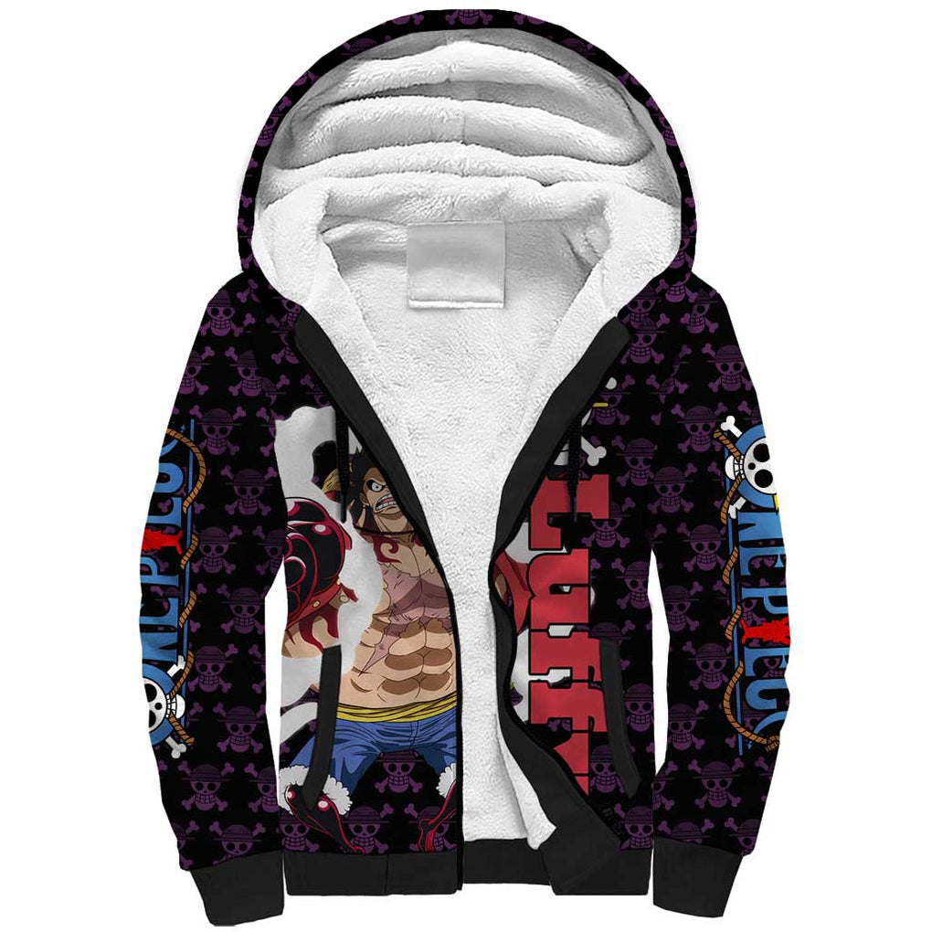 Luffy Gear 4 - One Piece Sherpa Hoodie Anime Pattern Mix Style