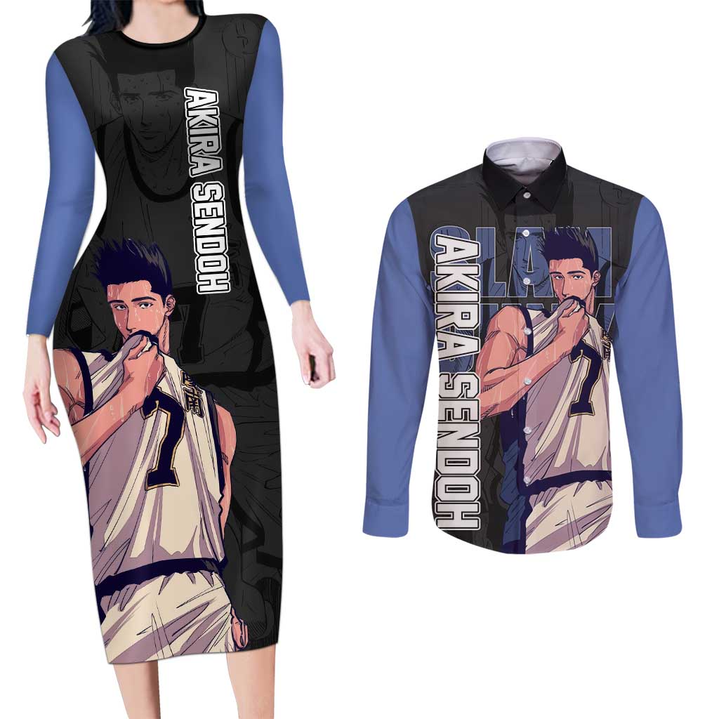 Akira Sendoh - Slam Dunk Couples Matching Long Sleeve Bodycon Dress and Long Sleeve Button Shirt Anime Style