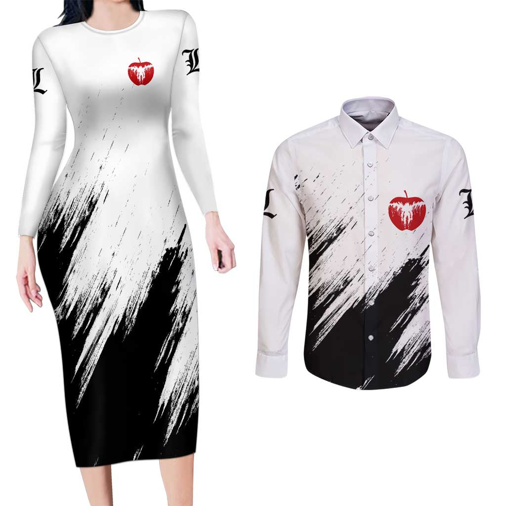 Nate River - Death Note Couples Matching Long Sleeve Bodycon Dress and Long Sleeve Button Shirt Anime Style