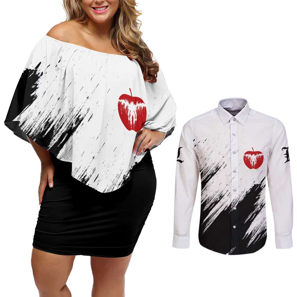 Nate River - Death Note Couples Matching Off Shoulder Short Dress and Long Sleeve Button Shirt Anime Style