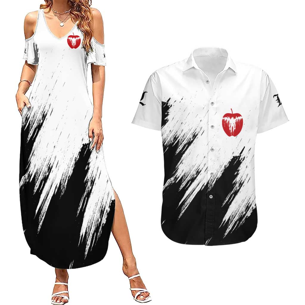 Nate River - Death Note Couples Matching Summer Maxi Dress and Hawaiian Shirt Anime Style