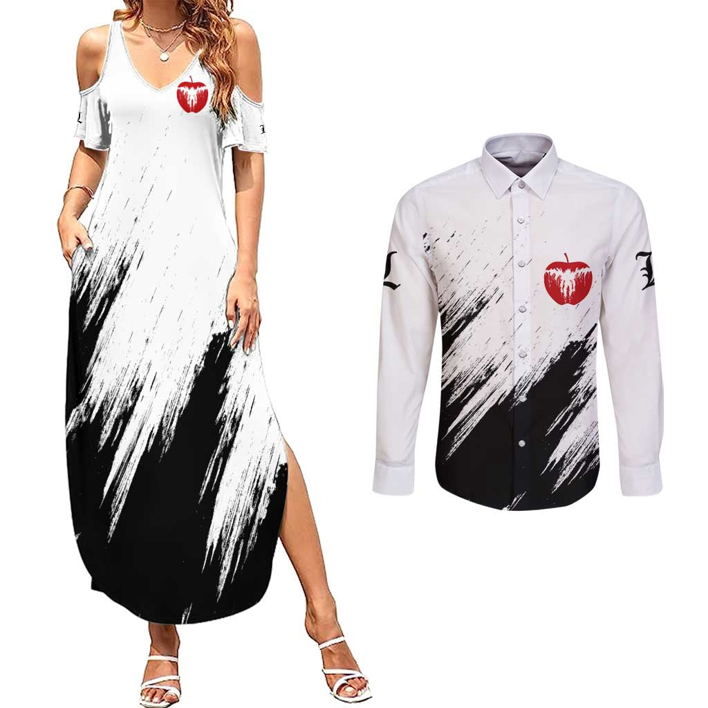 Nate River - Death Note Couples Matching Summer Maxi Dress and Long Sleeve Button Shirt Anime Style