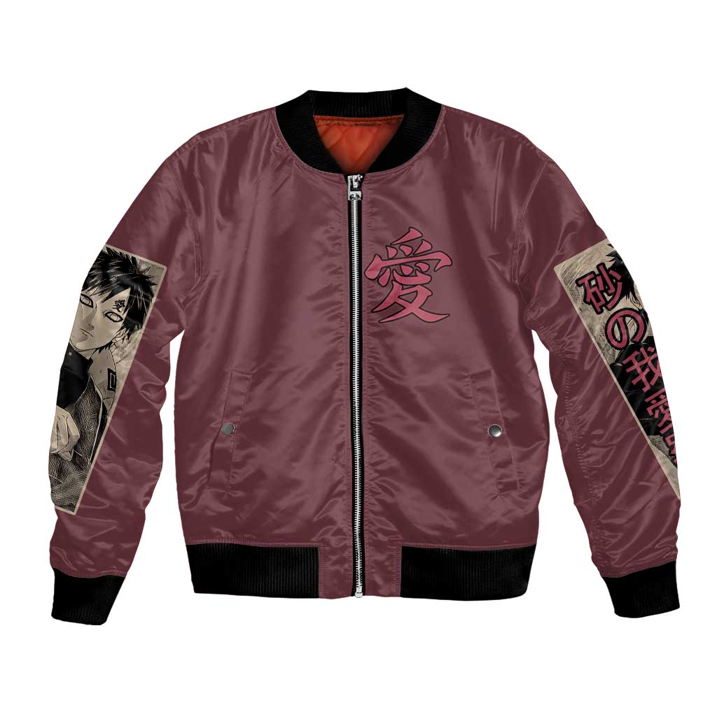 Gaara Naruto Shippuden Bomber Jacket Anime Style