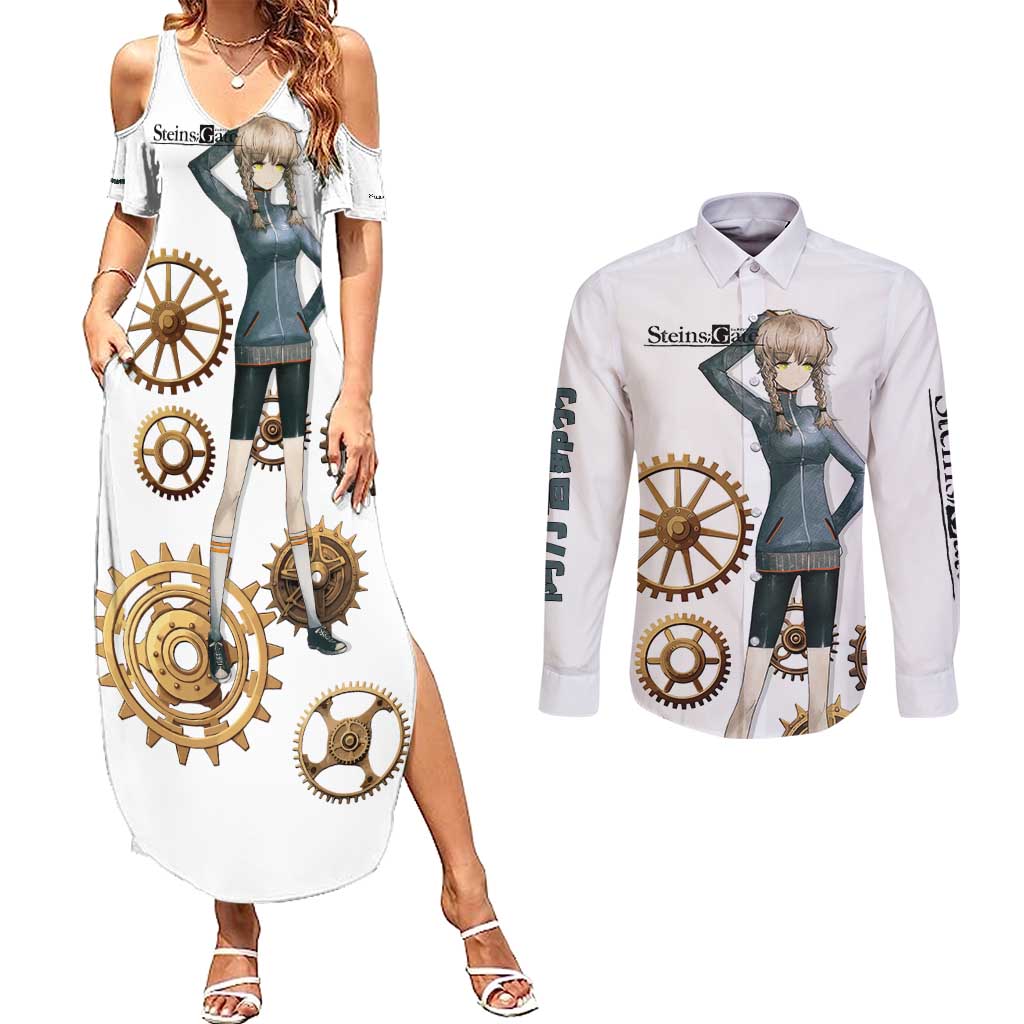 Suzuha Amane Couples Matching Summer Maxi Dress and Long Sleeve Button Shirt Anime Style