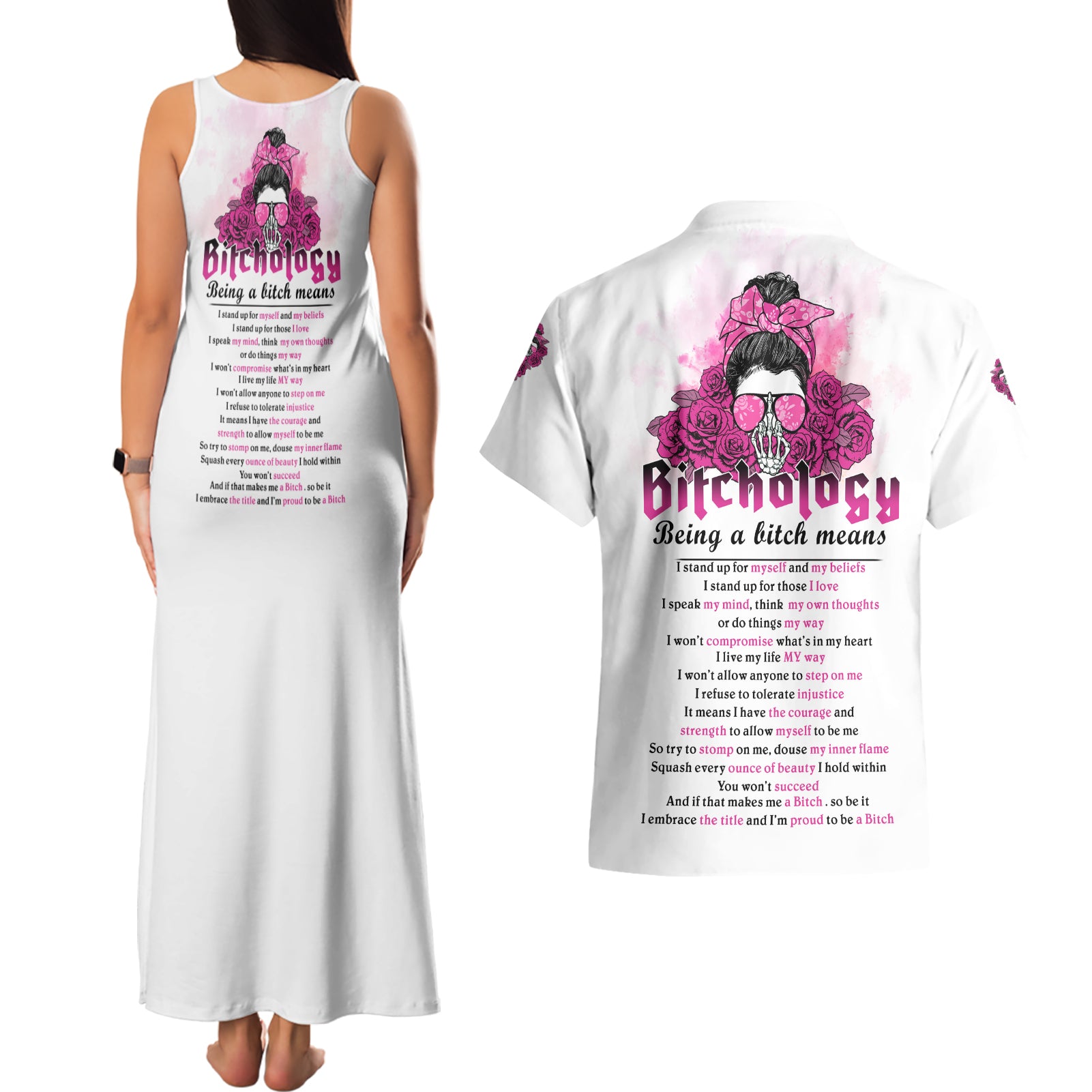 bitchology-being-a-bitch-means-couples-matching-tank-maxi-dress-and-hawaiian-shirt