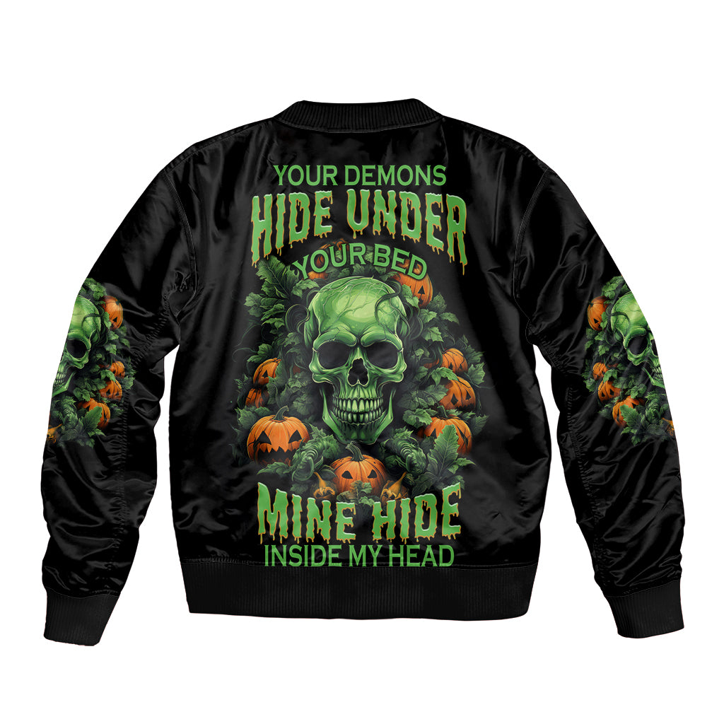 your-demons-hide-under-your-bed-skull-halloween-bomber-jacket