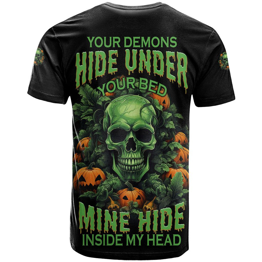 your-demons-hide-under-your-bed-skull-halloween-t-shirt