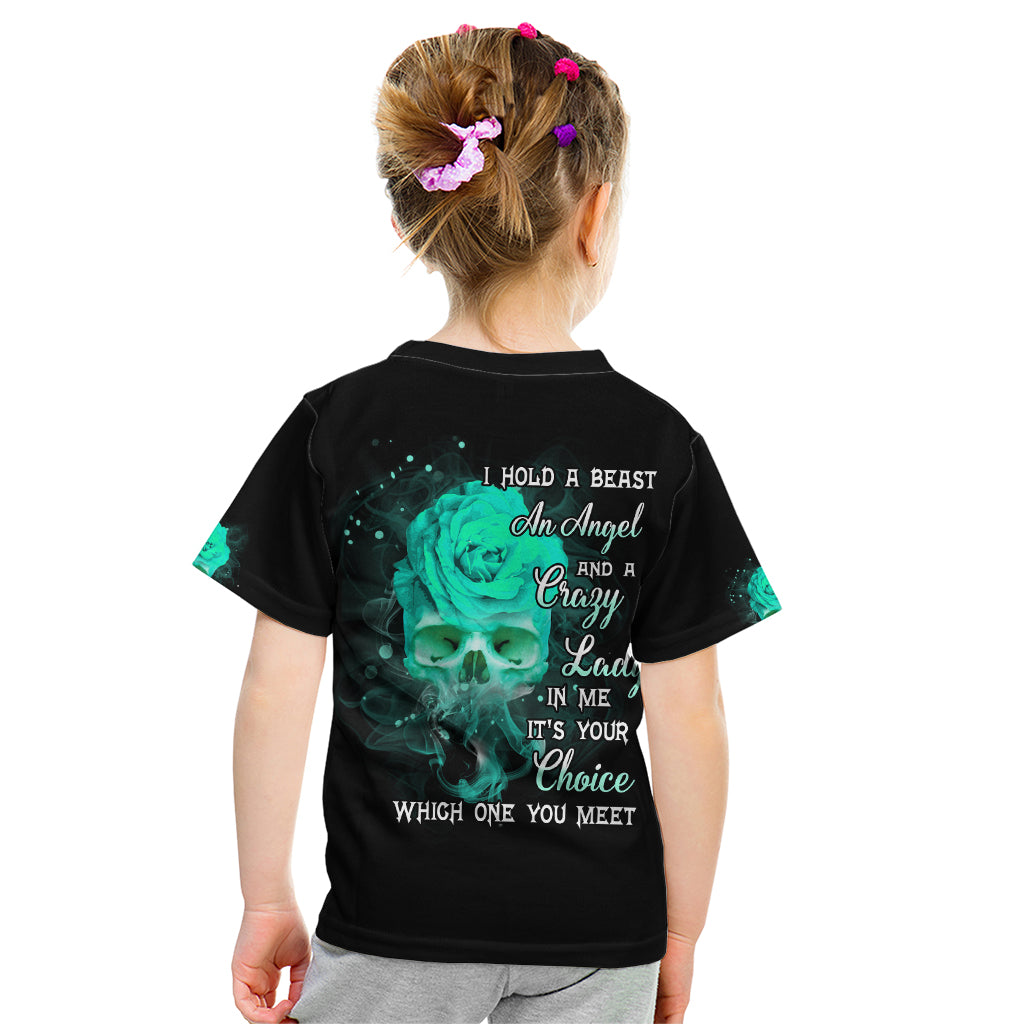 i-hold-a-beast-an-angel-crazy-lady-in-me-kid-t-shirt