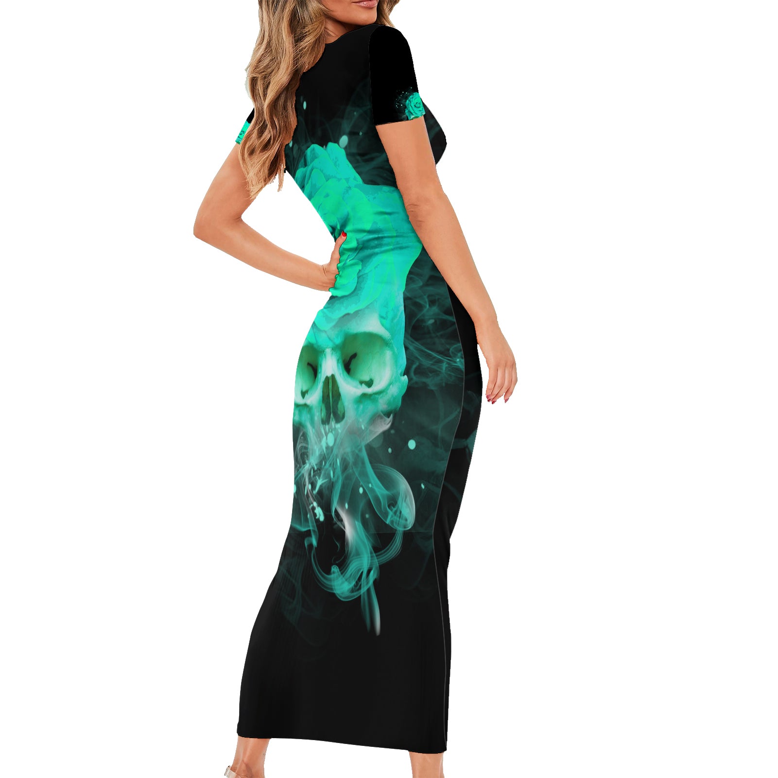 i-hold-a-beast-an-angel-crazy-lady-in-me-short-sleeve-bodycon-dress