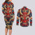 Oni Couples Matching Long Sleeve Bodycon Dress and Long Sleeve Button Shirt Japan Art Style