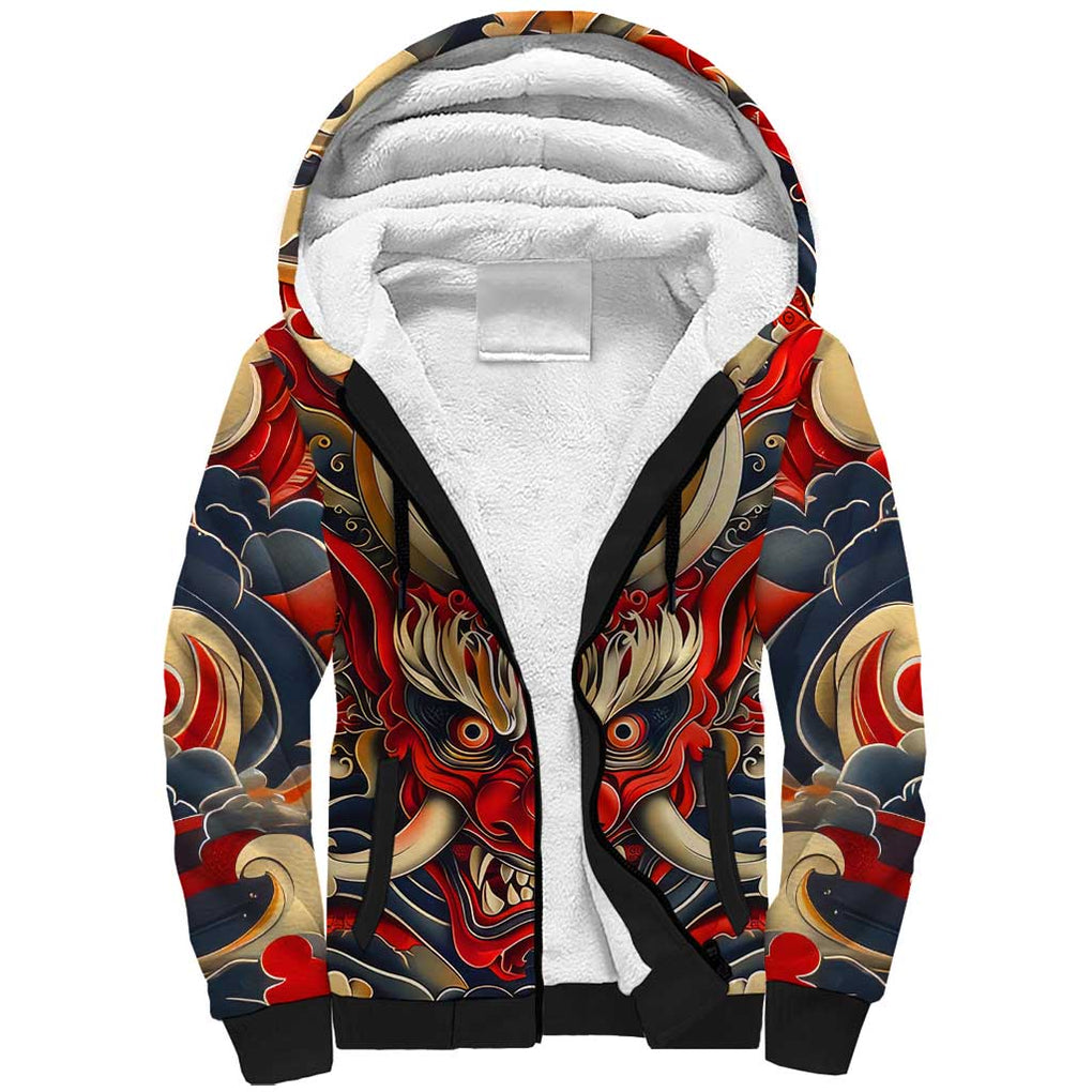 Oni Sherpa Hoodie Japan Art Style