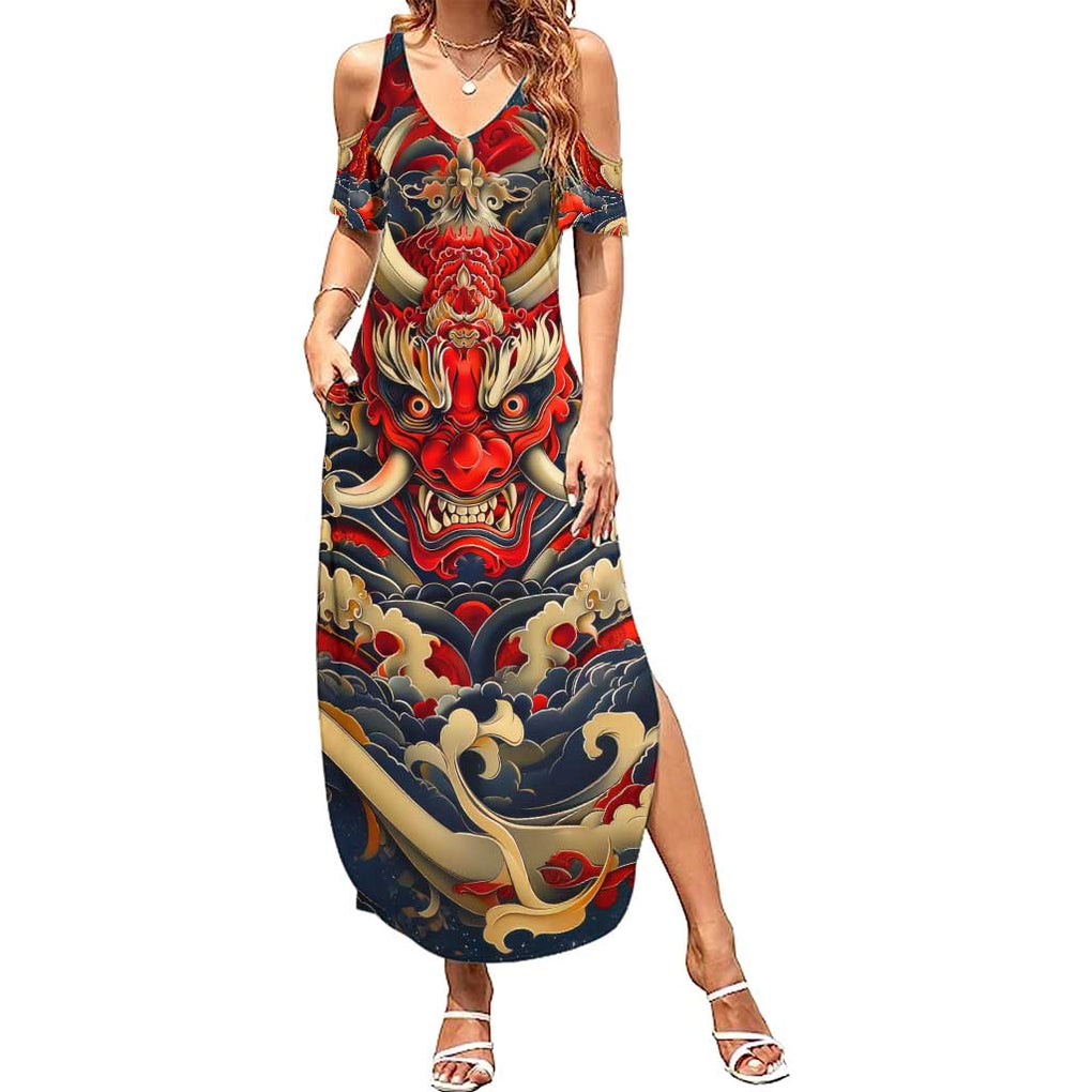 Oni Summer Maxi Dress Japan Art Style