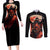 Oni Demon Couples Matching Long Sleeve Bodycon Dress and Long Sleeve Button Shirt Japan Art Style